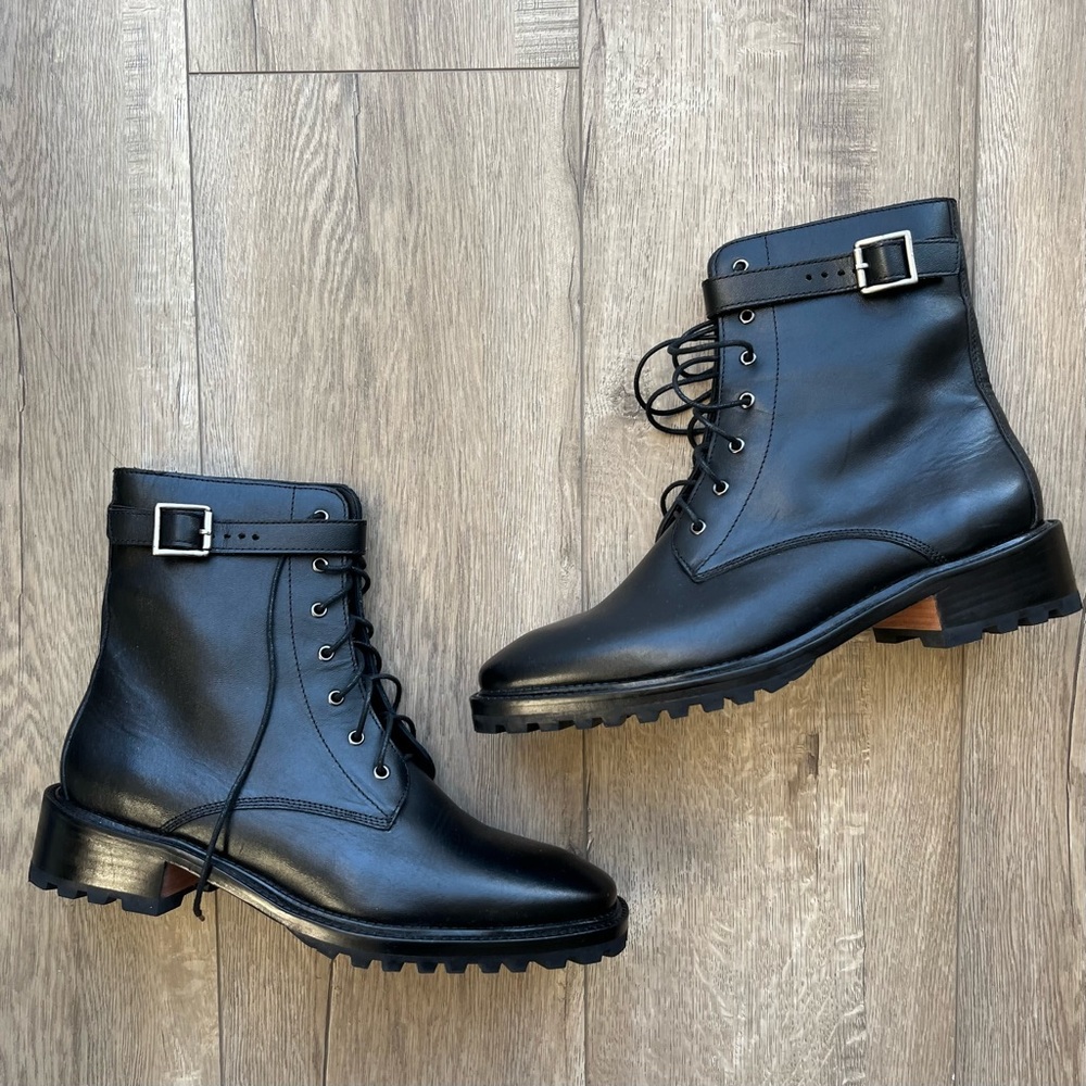 NWOT Rachel Comey Dame Leather Combat Boots with Strap - Picture 7 of 13